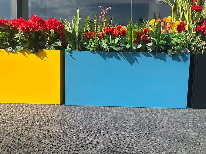 40" L x 16" W x 18" H Metal Large Rectangular Planter - Image 3