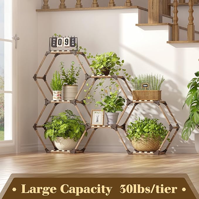 Tikea Plant Stand Indoor Outdoor Hexagonal Plant Stand - Image 4