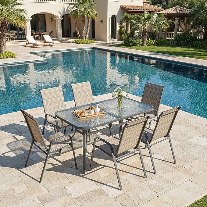 MAMIZO Patio Dining Chairs, Stackable All Weather Teslin Chair, Heavy Duty - Image 9