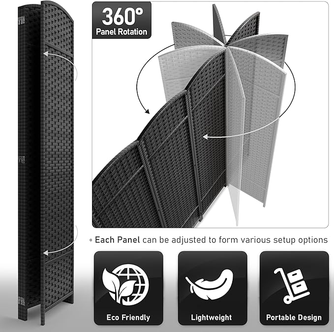Sorbus 4 Panel Room Divider 6 ft. Tall - Image 7