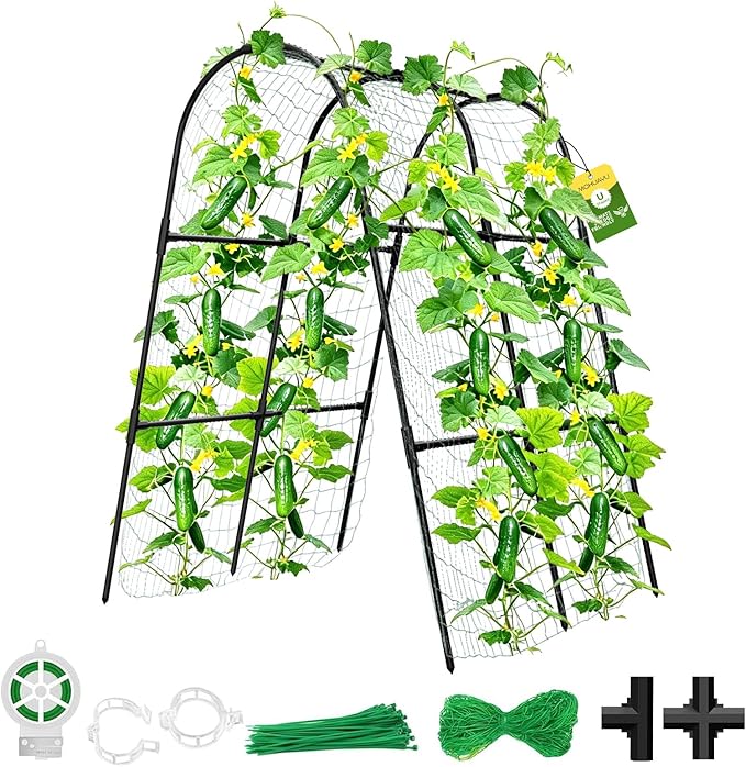 Cucumber Trellis for Raised Bed, U-Shape Garden Trellis for Climbing Plants by MQHUAYU