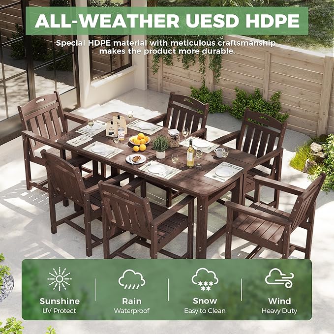 HDPE Outdoor Patio Dining Set - Image 3