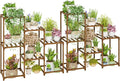 Bamworld 2 Sets of Package Plant Stands Indoor Wood Plant Shelf Outdoor Tiered by Bamworld