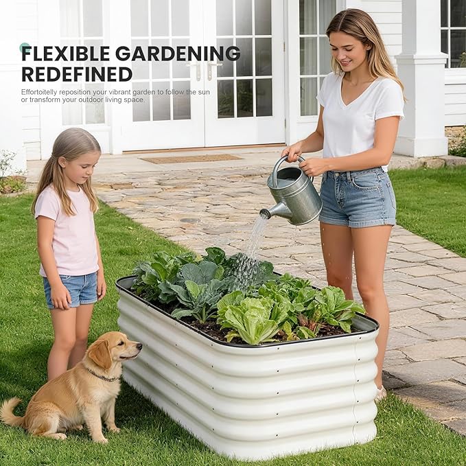 4×2×1.4FT Galvanized Raised Garden Bed Outdoor, Metal Raised Garden Bed Kit - Image 9