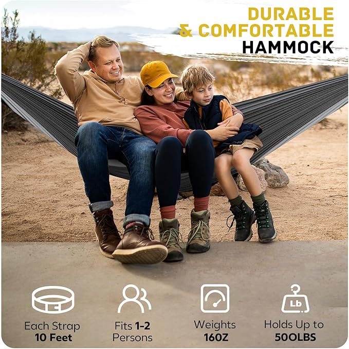 Camping Hammock Lightweight, Portable Hammocks Parachute Hammock - Image 6
