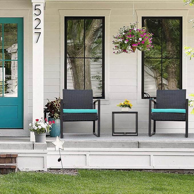Flamaker Patio Set Outdoor Wicker Furniture, Modern Bistro Set - Image 2