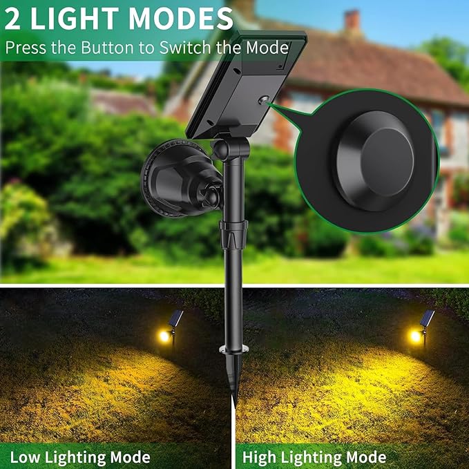 JSOT 600 Lumen Bright Solar Lights Outdoor Waterproof, Solar Powered Landscape - Image 3