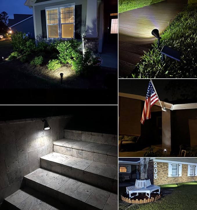 MEIHONG Solar Spot Light Outdoor, Waterproof LED Landscape Lights Dusk to Dawn - Image 4