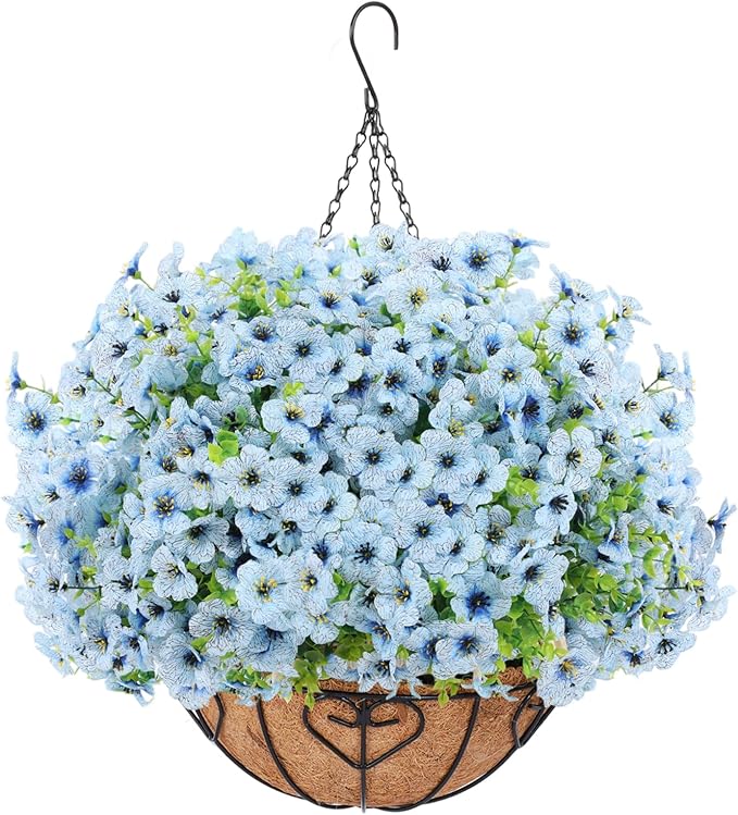 Artificial Hanging Flower for Outdoors, Fake Hanging Basket for Outside by LetuoClipsClipsandHooks
