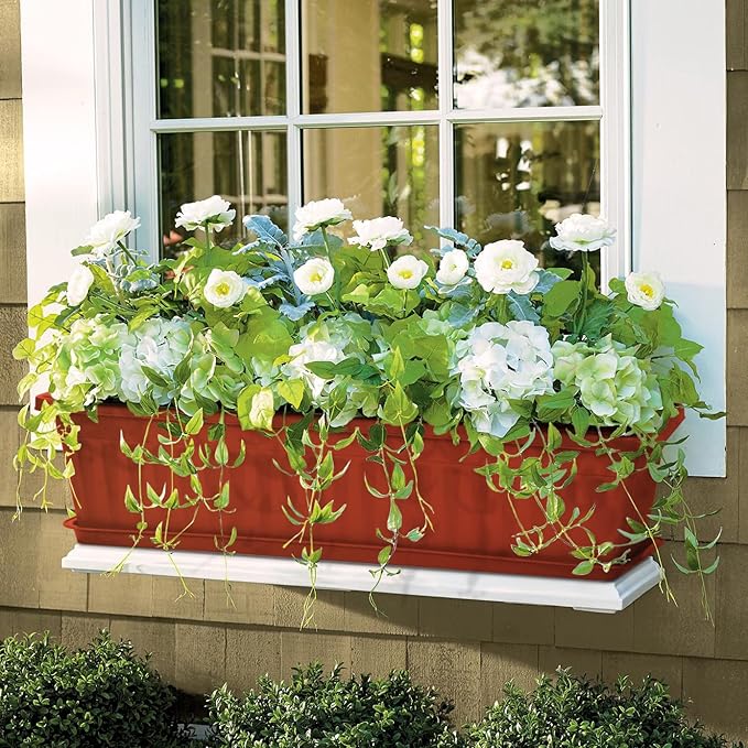 6 Packs Window Box Planter, 17 Inches Flower Window Box Rectangular Plastic - Image 6