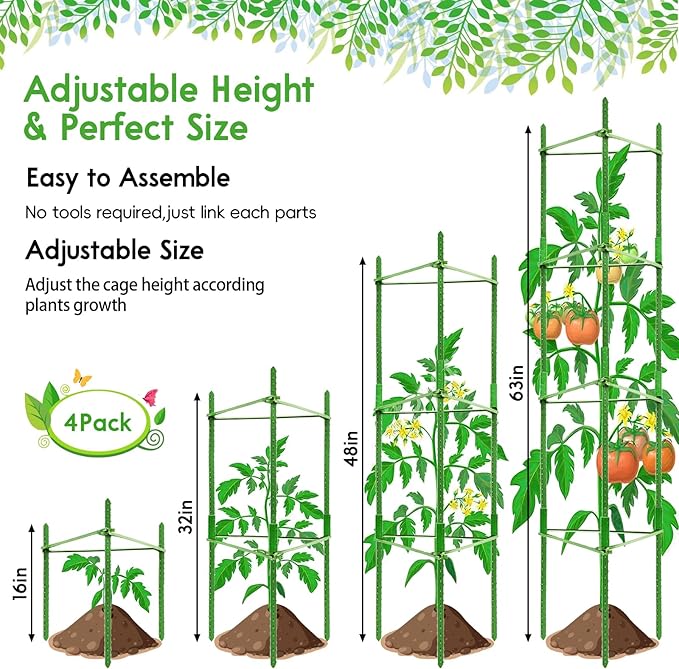 Riare 4 Pack 5.2 FT Tomato Cages - Image 3