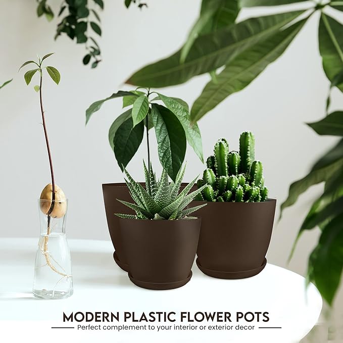 Utopia Home - Plant Pots Indoor - 7/6.6/6/5.3/4.8 Inches Garden Flower Pots - Image 5