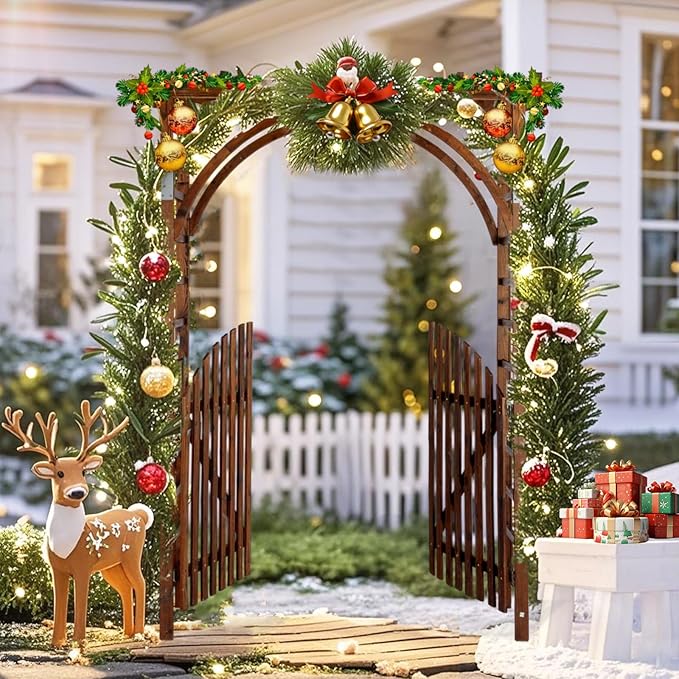 VINGLI 85in Wooden Arbor, Wedding Arch - Image 8