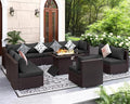 NICESOUL 11 Pcs Modern Outdoor Patio Sectional Furniture Set by NICESOUL