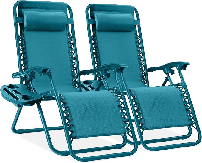 Best Choice Products Set of 2 Adjustable Steel Mesh Zero Gravity Lounge Chair by BestChoiceProducts