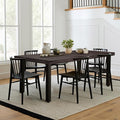 Flamaker Dining Table for 6 FSC Acacia Wood Indoor Outdoor Home Kitchen Table by Flamaker