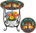 Outdoor Side Table Round Small Mosaic Patio Accent Indoor End Plant Coffee Tea by Cinnvoice