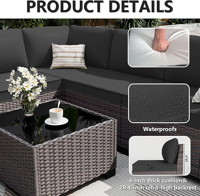 ALAULM 7 Pieces Patio Furniture Set - Image 4