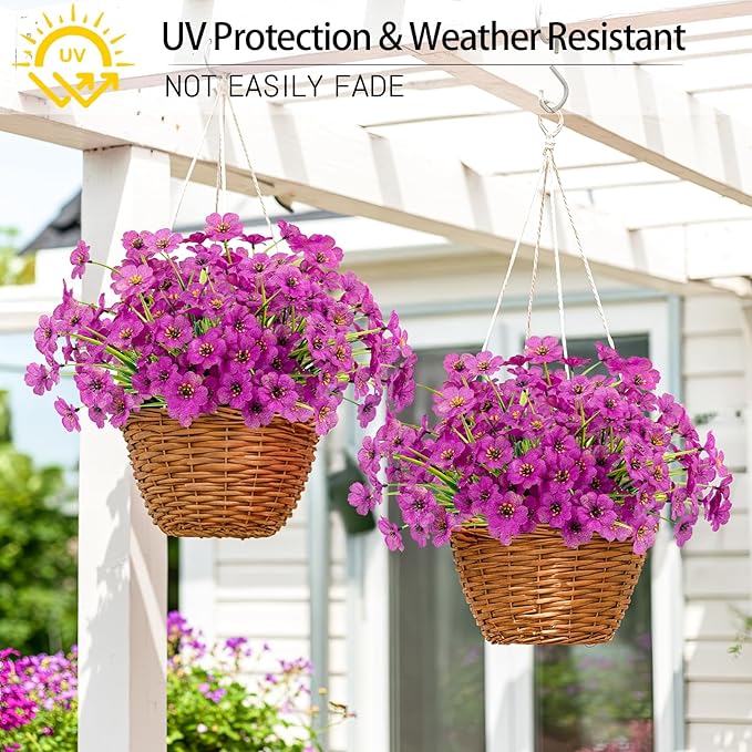 MACTING Artificial Flowers for Outdoors Fake Flowers UV Resistant No Fade Faux - Image 3