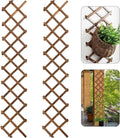 Pack of 2 Extra Thick Wooden Wall Trellis- Expandable Wall Planter Lattice by ANPHSIN