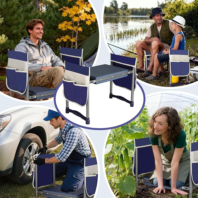 Luvenia Garden Kneeler and Seat, Foldable Garden Stool 10.8" Wider Heavy Duty - Image 8