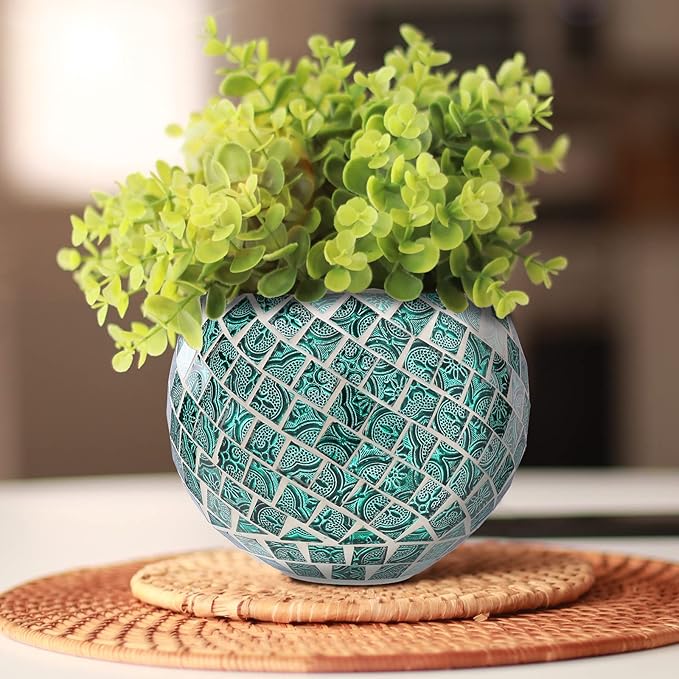 Ceramic Hanging Planter Mosaic Hanging Flower Pot Small Plant Pot - Image 6