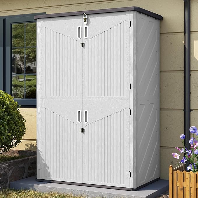 Aoxun Outdoor Storage Shed, 64 Cu.Ft Vertical Storage Sheds Outdoor by Aoxun