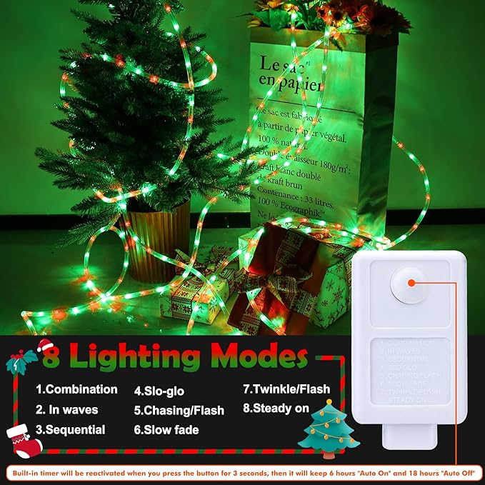 200ft LED Rope Lights Outdoor, 1440 LED Connectable and Flexible Tube Lights - Image 3