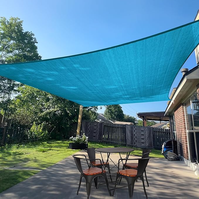 SUNLAX Sun Shade Sail 11' x 17' Turquoise Blue Rectangle Canopy Sail Shade by SUNLAX