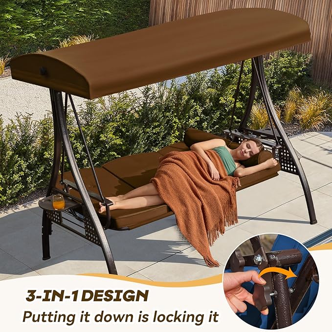 3 in 1 Outdoor Porch Swing - Image 3