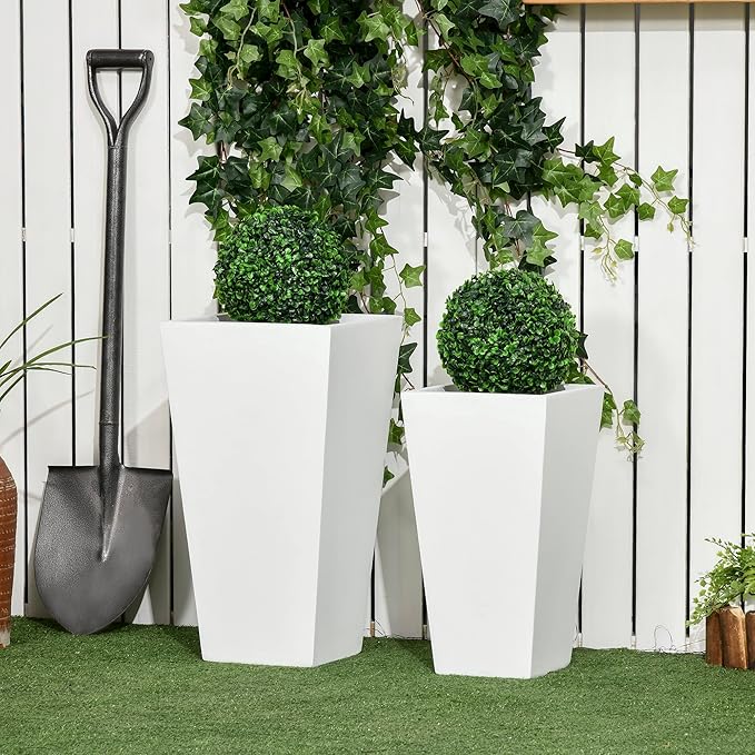 Outsunny 2-Pack Outdoor Planter Set, Flower Pots - Image 2