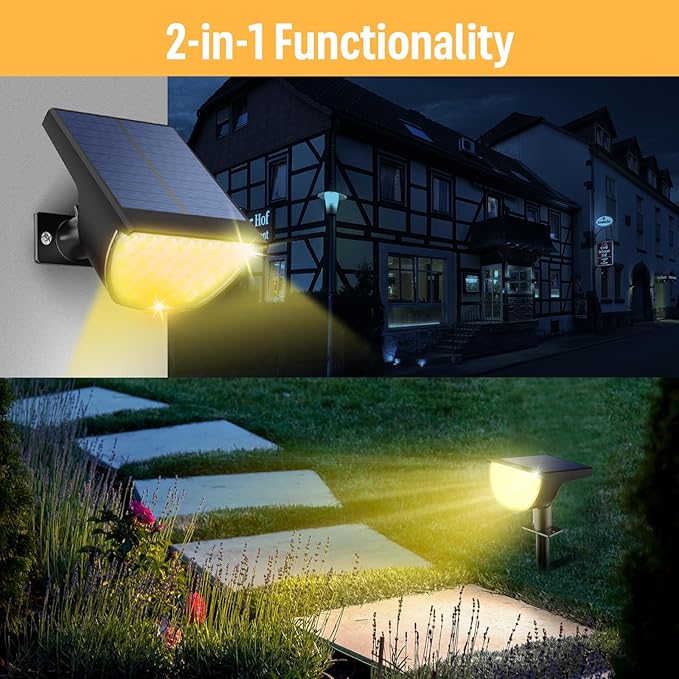 Solar Lights Outdoor Waterproof IP65, Solar Powered 76 LED 3 Lighting Modes - Image 4