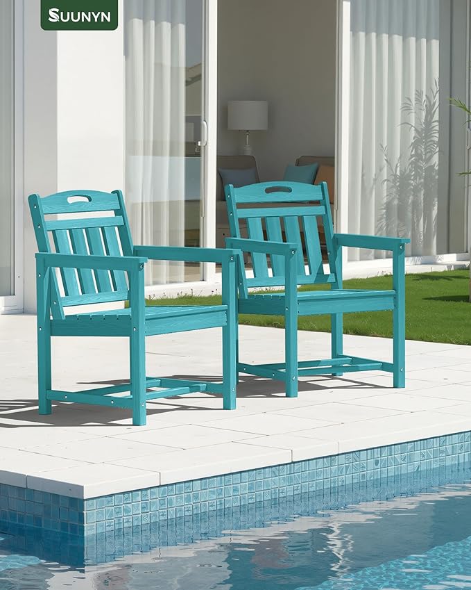Set of 2 Weatherproof Patio Chairs - Image 2