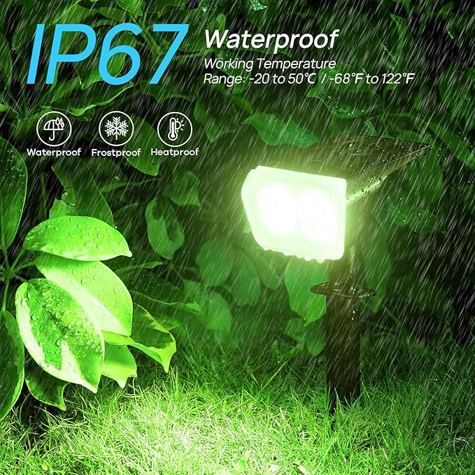 Consciot Solar Spot Lights Outdoor, Christmas Color Changing Lights Waterproof - Image 7