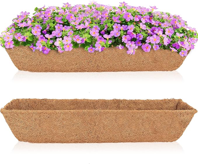 HFHOME 2Pcs 30" Trough Coco Fiber Replacement Liner, Natural 30 inches Window by HFHOME