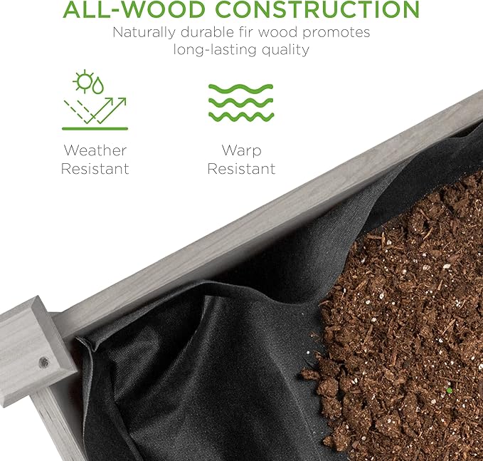 Best Choice Products 34x18x30in Raised Garden Bed, Elevated Wood Planter Box - Image 5