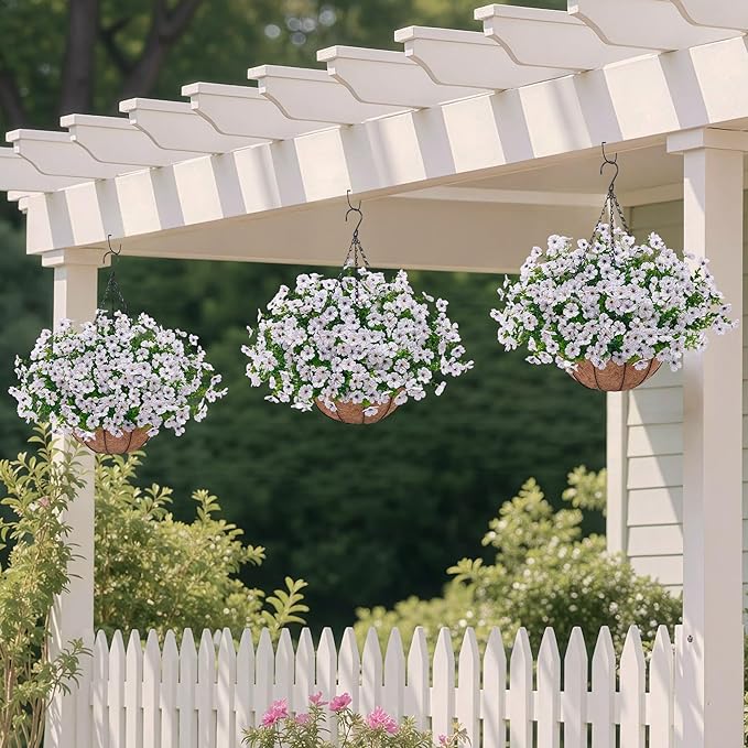 Artificial Faux Hanging Plants Flowers Basket - Image 2