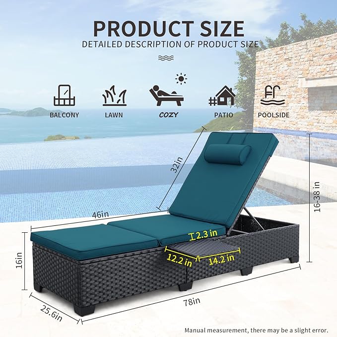 WAROOM Outdoor Chaise Lounge Chairs - Image 2