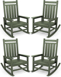 SERWALL Oversized Outdoor Rocking Chair Set of 4, HDPE Rocker by SERWALL