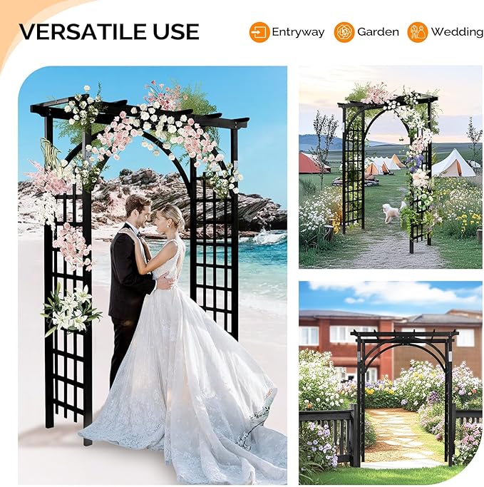VINGLI 85in Wooden Arbor, Wedding Arch - Image 7