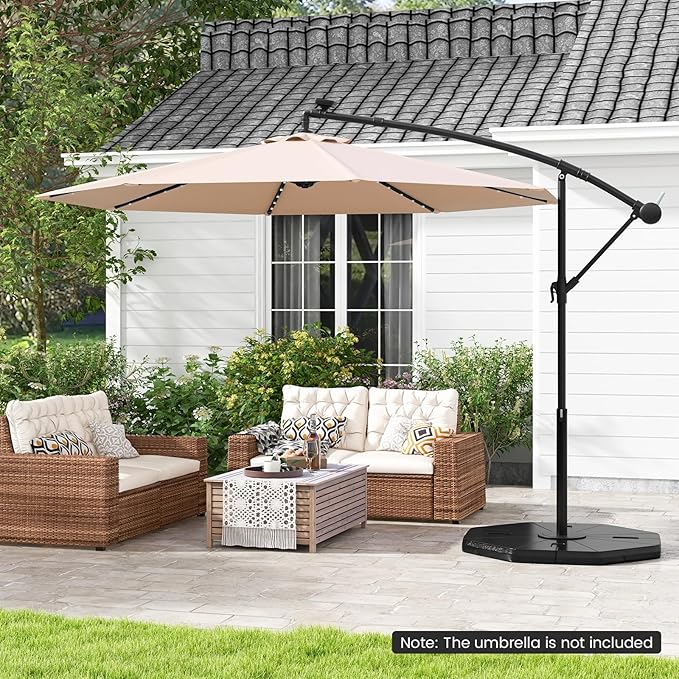 Tangkula 4-Piece Patio Umbrella Base, 208 lbs Heavy Duty Offset Cantilever - Image 3