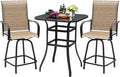 Devoko Patio Swivel Bar Set 3 Pieces Patio High Top Bar Table and Stools Chairs by DEVOKO