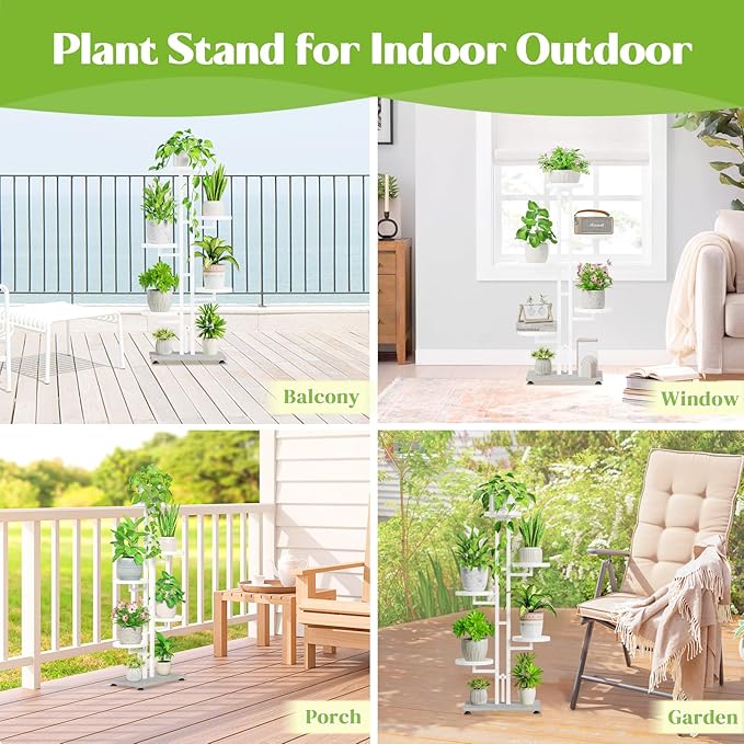 iDavosic.ly 4 Tier Plant Stand Indoor Outdoor, Tiered Corner Multiple Flower - Image 2