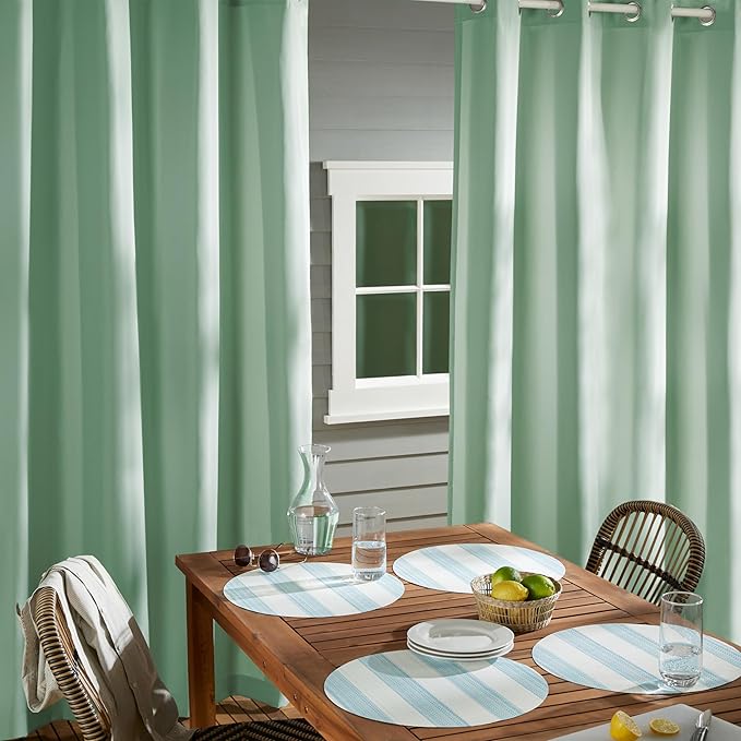TOWN & COUNTRY BASICS Cabana Solid Heavyweight Indoor Outdoor Curtains - Image 4