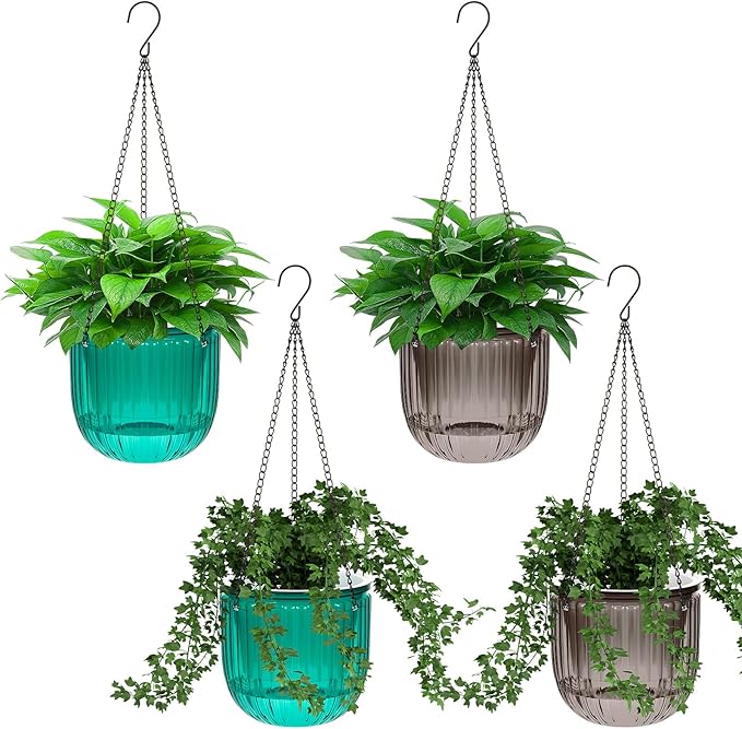 Meanplan 4 Pcs Self Watering Hanging Planter Indoor 6.5 Inch Hanging Baskets by Meanplan
