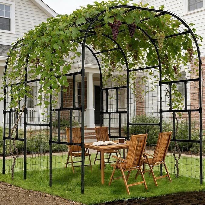 DoCred Garden Arch Trellis for Climbing Plants, 87 Inch Large Garden Trellises - Image 2