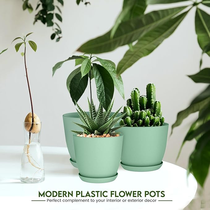 Utopia Home - Plant Pots Indoor - 7/6.6/6/5.3/4.8 Inches Home Decor Flower Pots - Image 5