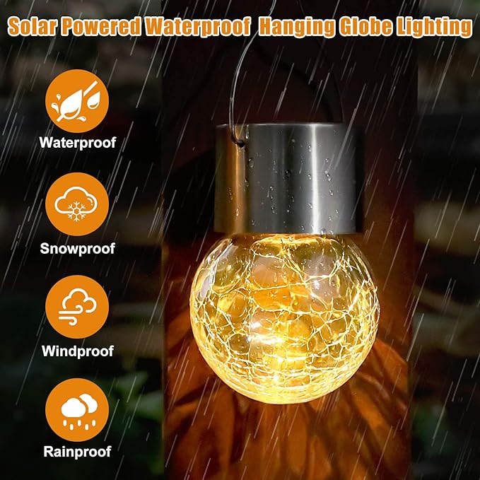 12Pack Hanging Outdoor Solar Lights - Image 2