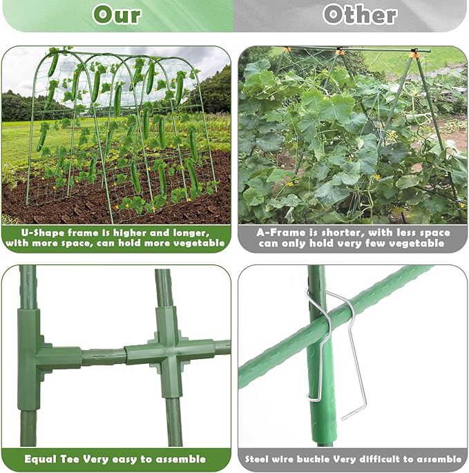 Cucumber Trellis for Raised Bed, Garden Arch Trellis for Climbing Plants Outdoor - Image 3