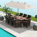 Tangkula 11 Pieces Rattan Outdoor Dining Set by TANGKULA